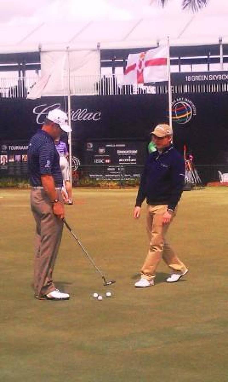 Lee Westwood working with Phil Kenyon at Doral