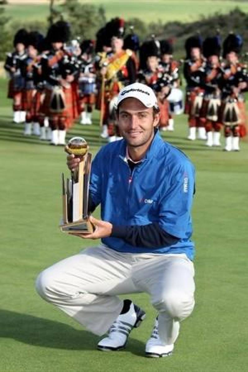 Edoardo Molinari with the Trophy at Gleneagles