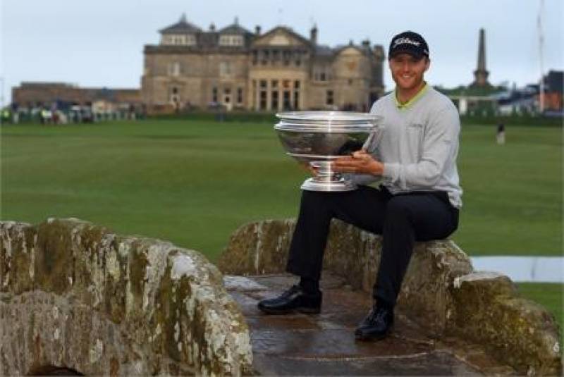 Michael Hoey with the Dunhill Links Trophy